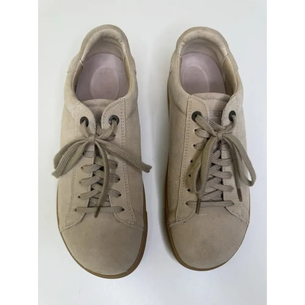 Birkenstock Bend Low Sneaker Womens EU 39 US 8-8.5 Sand Suede Low Lace Up Oxford